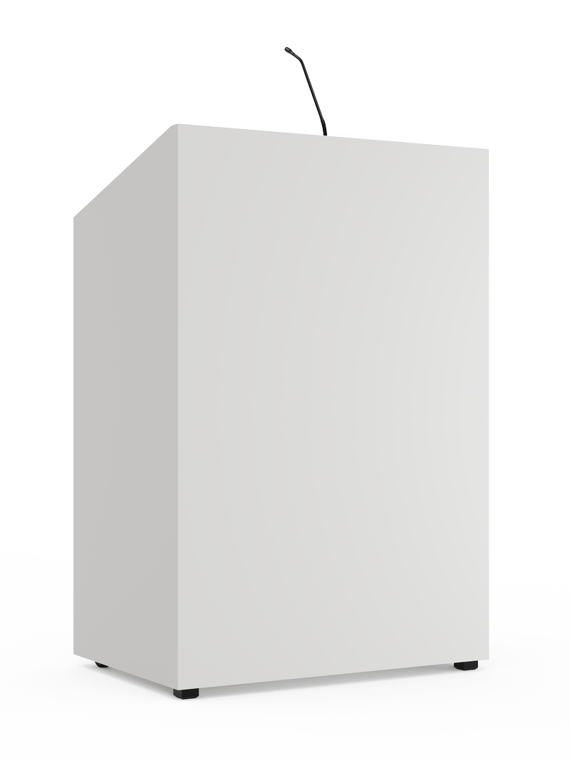Basic design lectern with microphone.